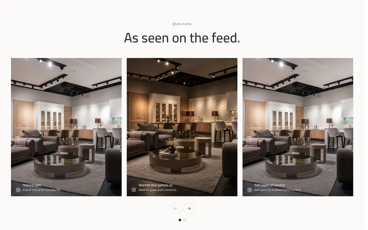 Social gallery · Gallery in Slider layout
